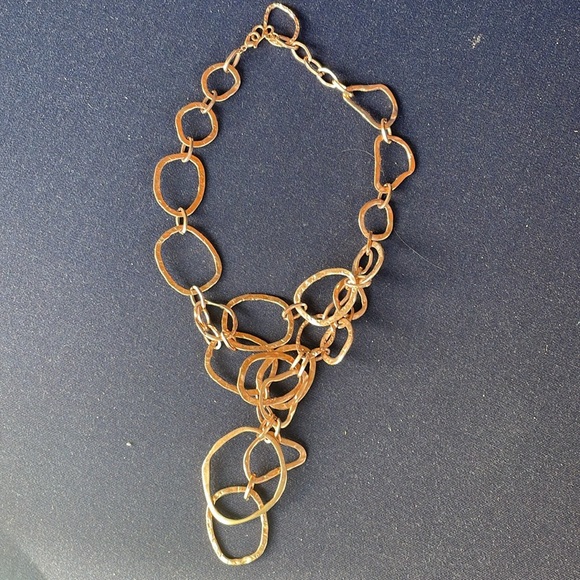 Diana Broussard Necklace Circa 2008, Metal Rose Gold Plated Large Links Designer - Picture 6 of 13